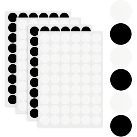 216 Pièces (Noir, Blanc) Auto-Adhésif Trou de Vis Autocollants, Capuchons Autocollants pour Vis, Vis Trou Autocollants, Autocollants Trous de Vis (1/4)