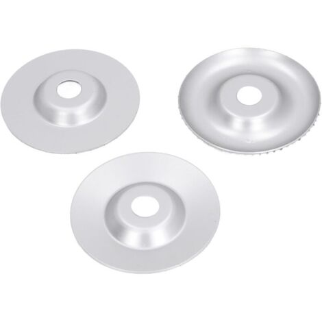 Lot de 3 disques de sculpture sur bois de 125 mm de diamètre extérieur et 22 mm de diamètre intérieur, forme incurvée et biseautée pour meuleuse (1/4)