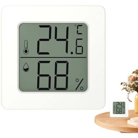 Thermomètre d'intérieur, hygromètre numérique, thermomètre d'ambiance pour la maison, moniteur de température et d'humidité pour serre, blanc (1/4)