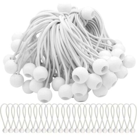Tendeurs de bâches - pour bannières, bâches, tonnelles, tentes - 50 pièces (blanc) (1/4)