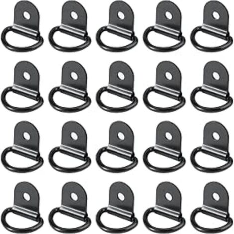 20 pièces Anneaux D'arrimage, INOX,remorque d'anneau Montage d, Rond pour Pliable(36 x 25 mm, Noir) (1/4)