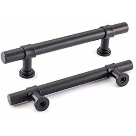 Lot de 2 poignées de placard de salle de bain Noir 96 mm,Pour Armoires, Placards, Salle, Bain et Cuisine (1/4)