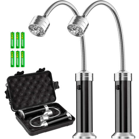 Lampe pour Barbecue Lot de 2 Lumières LED de Gril BBQ avec Base magnétique Rotation à 360 Degrés Flexible Réglable pour Barbecue, Camping, Fête, Extérieur (1/4)