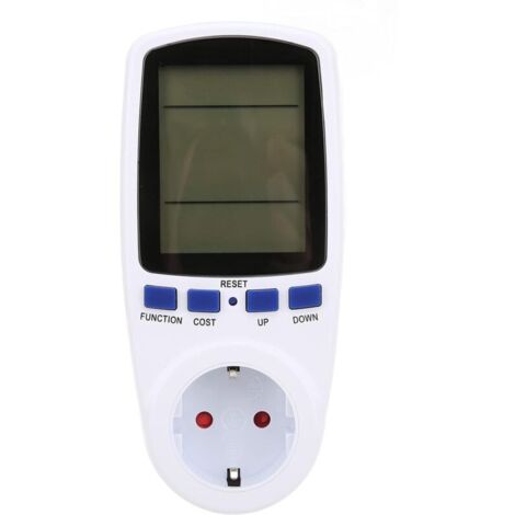 Moniteur D'Utilisation de L'éLectricité Du Compteur de Puissance, avec éCran LCD RéTro-éClairé, Avertissement de Surcharge Watt Volt AmpèRemèTre pour Maison Prise EuropéEnne (1/4)