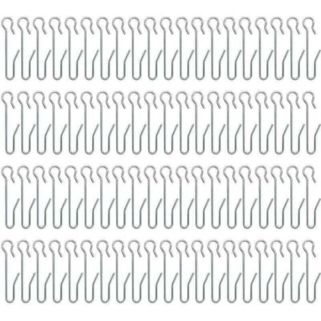 80 Pièces Crochets à Rideaux en métal,Crochets de Rideaux,Crochets agrafes pour Rideaux,pour Rideau de Fenêtre, Rideau de Douche(47 10mm) (1/4)