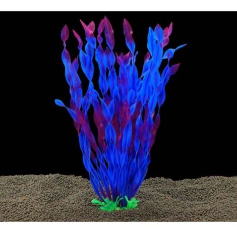 Plante aquatique synthétique pour aquarium, couleur violette, taille 32cm (haut) x 40cm (largeur), poids 125g, pour décorer le bac à poissons