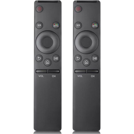 Lot de 2 télécommandes de remplacement pour téléviseurs Samsung, compatibles avec tous les modèles Samsung Smart Frame, incurvés, QLED, UHD, SUHD, HDR, LCD et LED HDTV. (1/4)