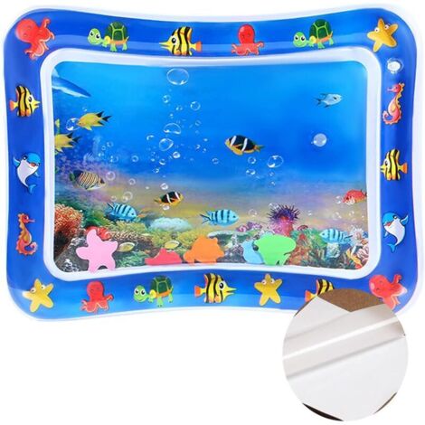Tapis d'eau gonflable pour chat, épais, frais et confortable (50 x 65 cm, poissons tropicaux) (1/4)