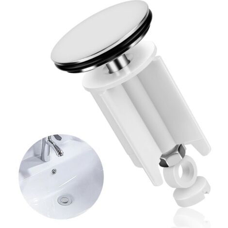 Bouchon Lavabo Salle de Bain Universel, 40 mm Bouchon Evier Salle de Bain avec Joint en Caoutchouc, Constitué de Laiton, Hauteur Réglable, pour Lavabo, Baignoire (1/4)