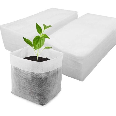 Lot de 200 sacs de culture non tissés biodégradables pour plantes, légumes, fleurs, fruits, arbres, plantation, transplantation pour la maison et le jardin (200, 12 x 15 cm)