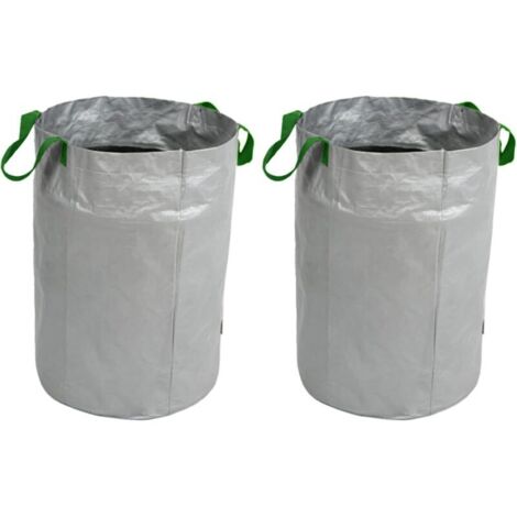 Lot de 2 sacs à déchets de jardin 100 L réutilisables, résistants aux déchirures, étanches avec poignées, bac collecteur de déchets pour pelouse, piscine, 45 cm x 63 cm (1/4)