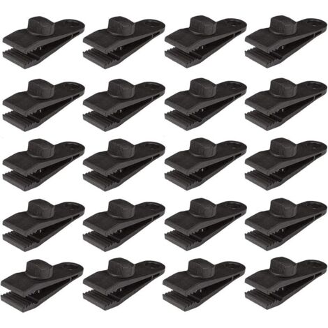 Lot de 20 Clips de Fixation Robustes pour bâche, Pinces de Verrouillage Multi-usages, vis à Pouce pour Maintenir Les Accessoires de Camping, auvent, Voiture, Bateau, Piscine (1/4)