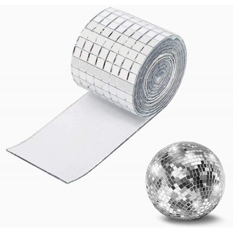 Sticker mural, Autocollant de carreaux de mosaïque de miroirs argentés en verre véritable auto-adhésifs, 1600 pièces miroirs 5mm par 5mm.. (1/4)