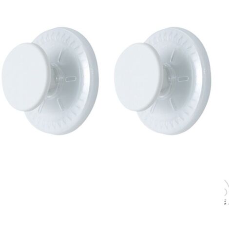 Lot de 2 crochets à ventouse, crochets à ventouse robustes pour salle de bain, crochets à ventouse ronds sans perçage, amovibles sans trace pour carrelage, porte, verre, cuisine, chambre à coucher, bl (1/4)
