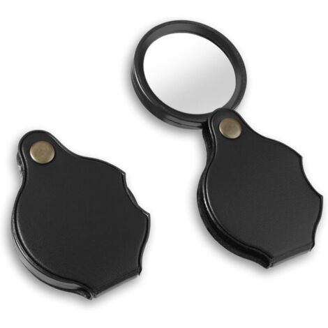 Lot de 2 mini loupes de poche 10x - Loupe de lecture pliable - Petite loupe pour la lecture, les livres, les journaux, les cartes, les bijoux, la réparation de bijoux