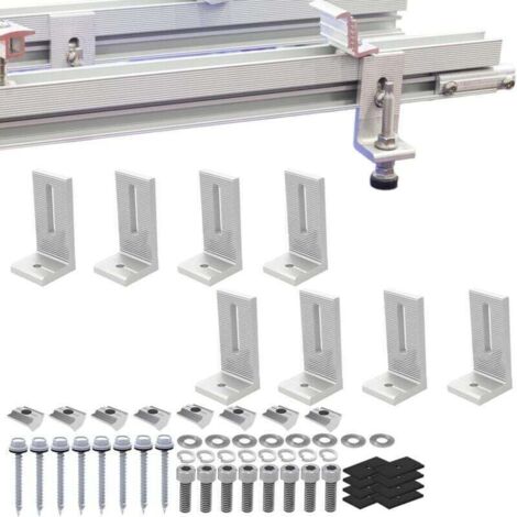 Support de montage photovoltaïque pour toit en tuiles d'acier de couleur, pied en L, 8 pièces, support en alliage d'aluminium pour panneau solaire,de