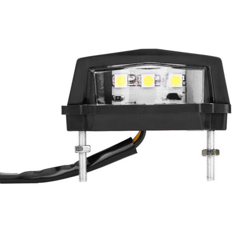 Lampe de plaque d'immatriculation LED universelle 12V pour moto, feu arrière blanc,de (1/4)