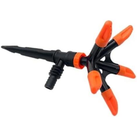 14x26.5cm Arroseur efficace à 5 bras pour gazon de jardin, arrosage de ferme, buse d'irrigation en plastique, outil d'arrosage des fleurs pour jardiniers