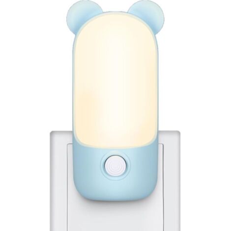 Veilleuse pour enfants, prise pour décoration de chambre LED Lampe de nuit pour enfants avec 2 modes pour escaliers, couloir, cuisine (bleu) (1/4)