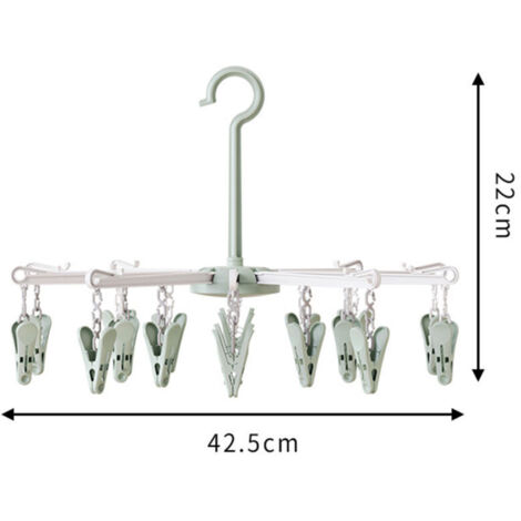 Paquet de 1 séchoirs à Chaussettes, étendoir pivotant, Cintre à Crochet Coupe-Vent, Chaussettes à Linge suspendues, étendoir Portable, pour sous-vêtements, Chaussettes, vêtements (1/3)