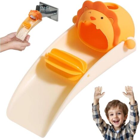 Robinet de Rallonge pour Enfants, Robinet Extender Enfant, Rallonge de robinet en silicone, Extension de Robinet Multifonctionnelle pour Enfants, pour Robinets de Cuisine et de Toilettes (1/4)