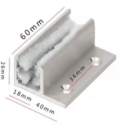 2pcs Guide Porte Coulissante en Verre Guide de Sol Rouleau de Sol Guide de Guidage Rouleau Système de Porte Coulissante Accessoires, Guide de sol pour porte coulissante Réglable pour Porte et (1/3)
