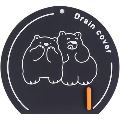 Siphon de sol en silicone pour baignoire, douche et évier de cuisine – Design réutilisable, antidérapant – Convient aux canalisations de 15,5 x 14 cm – Vert, kaki, gris, ours noir (1/4)