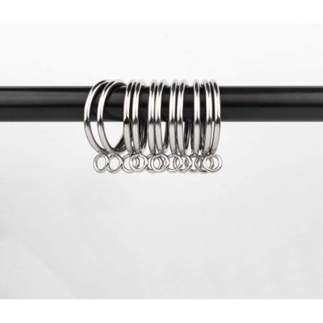 50 Pièces Anneaux de Rideau en Métal, Anneaux de Suspension de Rideau de Diamètre Intérieur Argenté de 38mm, Anneaux de Rideau en Métal Argenté pour Rideau de Douche de Porte de Fenêtre