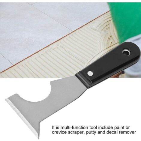 Grattoir Multifonction, Spatule de Peintre Multifonction en Acier Inoxydable, Grattoir à peinture en acier inoxydable dissolvant de décalcomanies outil de nettoyage à main pour Décapant de Mas (1/3)