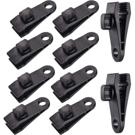 10 Sets Clip de Bâche Tente Pince Bâche Auvents Clip, Pince à Bâche, Pince pour Tente, pour Tente Voiture, Bâche, Auvents, Camping (1/4)