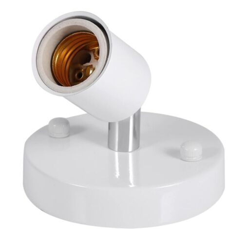 Douille D'ampoule, E27, Rotation à 180 Degrés, Lampe de Plafond Réglable Moderne, Base de Support D'ampoule, Douille de Support D'ampoule Murale(Blanc) (1/4)