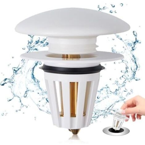 （6.7×6.7×8.1cm）chuangzhi Bonde Lavabo Salle de Bain avec Couvercle en Céramique, Bouchon de Lavabo Pop-Up avec 2 Joints pour Baignoire, Cuisine, lavabo pour Orifice de vidange (1/4)