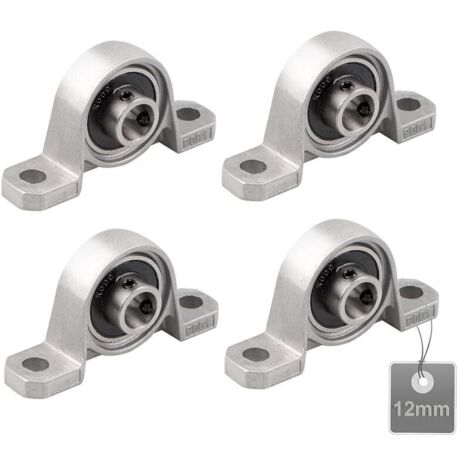 (Taille : 12mm,KP001)4 Pièces Roulements de Bloc d'oreiller, Palier Roulement, Roulements à Billes, Roulements Alliage de Zinc, Paliers a Semelle, Roulements à Billes, avec Base en fonte solide (1/4)