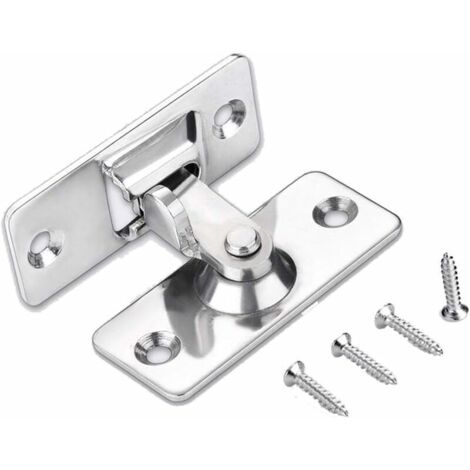 Loquet de serrure de porte à 90 degrés, loquet de verrouillage à angle de sécurité en acier inoxydable pour porte coulissante/poussoir, nickel satiné,de (1/4)