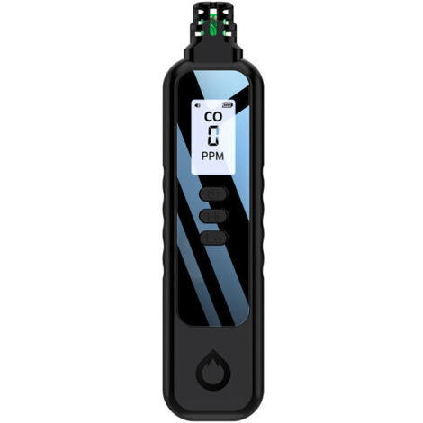 Testeur portable CO avec capteur électrochimique, écran LCD 1,1 pouce, détecteur de monoxyde de carbone avec alarme sonore et lumineuse, rappel batterie faible,de (1/4)