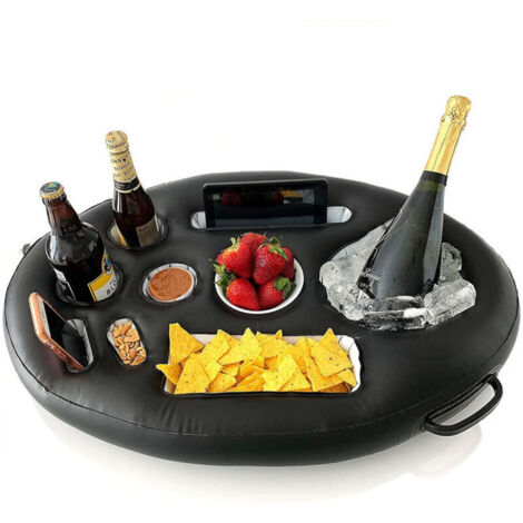 Plateau de bar de glace gonflable de l'eau de PVC sur l'eau boisson gonflable tasse porte - gobelet de boisson de partie, 71x50cm,de