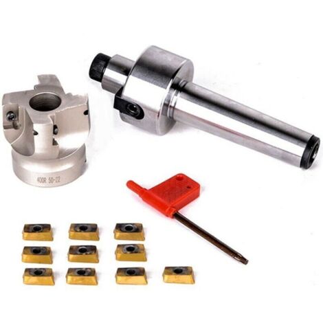 Fraises à queue, Porte-fraise Extension MT2-FMB22 + 50 Inserts + 10pcs(1box) APMT1604 CNC Carbide Tipped Inserts (1/4)