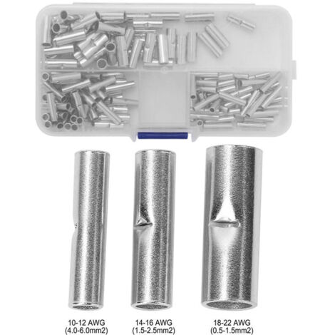 Kit de cosses de fil d'épissure de connecteur bout à bout nu non isolé de 150 pièces,DUBUNS