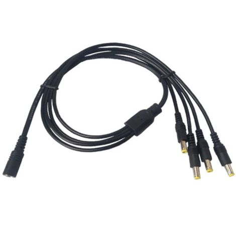 1 câble répartiteur d'alimentation femelle vers 2/3/4/5/8/10 mâle 2,5 x 5,5 mm pour caméra de vidéosurveillance, accessoires DVR, bande lumineuse LED (1/4)