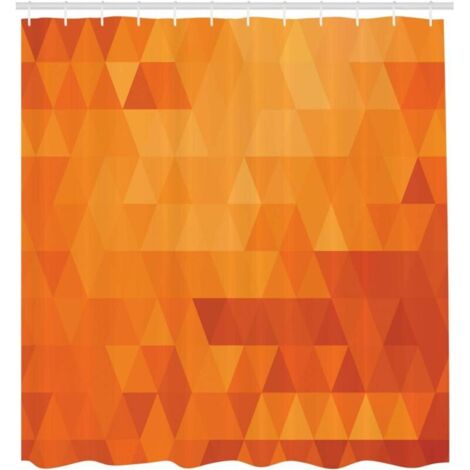 Orange Rideau de Douche, Formes et Motifs, Tissu Ensemble de Décor de Salle de Bain avec Crochets, 180 cm x 200 cm, Burnt Orange (1/3)