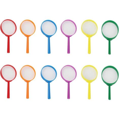 12 Pièces 60mm Loupes en Plastique, Loupe Colorée pour Enfants, pour Les Personnes âgées pour Voir des Images, Les Etudiants à Etudier, Le Chercheur Détective pour Enfants (1/4)