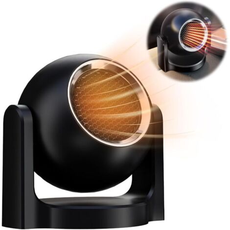 Chauffage de voiture, 12 V, 120 W, 2 en 1, chauffage et ventilateur de refroidissement, portable, avec prise allume-cigare, rotatif à 360 °, désembuage de pare-brise