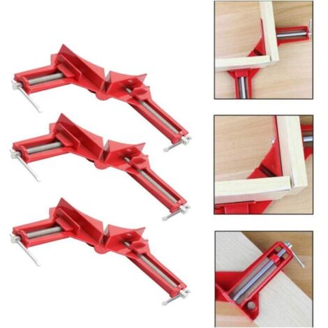 Lot de 4 pinces d'angle pour le travail du bois, pince à angle droit de 90 degrés, étau en bois réglable pour cadre photo, aquarium, meubles de fixation à angle droit
