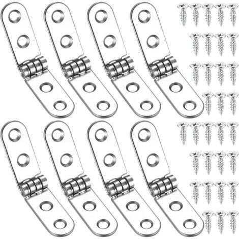 8 Pcs Charnières Pliantes à 180 Degrés, Charnières Rabattables, Charnière de Porte Autonome pour Machine à Coudre, Table Pliante, Meubles de Cuisines, Armoires, Portes (1/4)