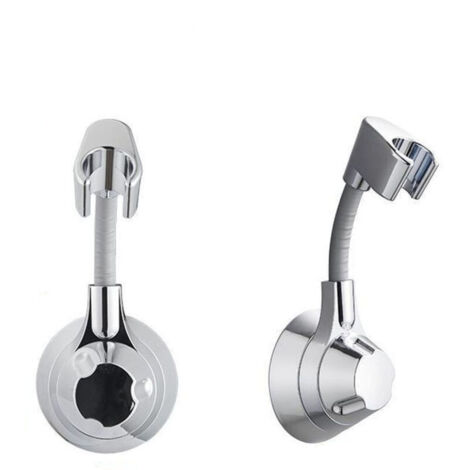 2 pièces Support Pommeau de Douche Sans Perçage, Accroche Pommeau de Douche, Support Douchette Mural Charge Jusqu'à 5 kg, Support de Douche, pour Pommeau de Douche Douchette Salle de Bain (Arg (1/4)