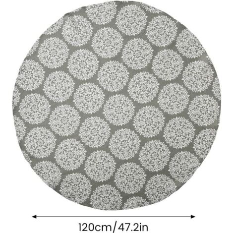 Nappe Ronde Diamètre 120 cm Nappe de Table en Lin & Coton Lavable Anti-Tache, Nappe en Sergé Simple Style Nordique Frais pour Cuisine Jardin Fête Table Salle à Manger (Rond Gris, 120cm) (1/3)