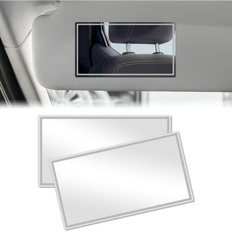 Miroir de courtoisie de voiture, 2 PCS petit Miroir de Maquillage de Voiture,Miroir Pare Soleil Voiture,Miroir de maquillage autocollant,Miroir HD pour voitures et aux salles de bains