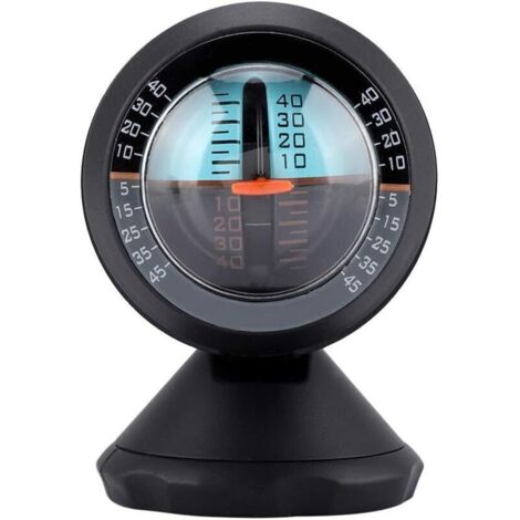 Inclinomètre de Voiture Indicateur de Pente Compteur Niveau d'inclinaison Jauge Instrument de sécurité routière Voiture, ABS Noir Angle Pente Indicateur d'inclinaison Haute sensibilité