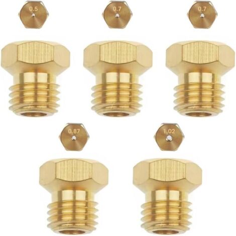 5 Pièces Gicleur gaz Butane Universels, Injecteur de Gaz Gicleur Bouteille Kit de Conversion, GPL Bouteille Gicleur Brûleur pour Cuisinière à Gaz de Brûleur au Propane