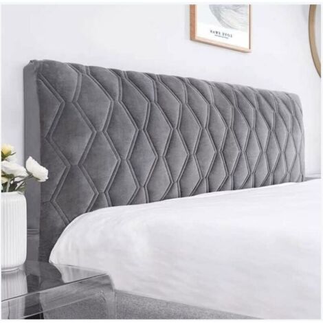 Housse Tête De Lit 140, Protecteur Housse Tête De Lit avec Côté Extensible, Housse De Tête De Lit Lavable Anti-poussière (Color : Dark Gray, Size : 140cm)